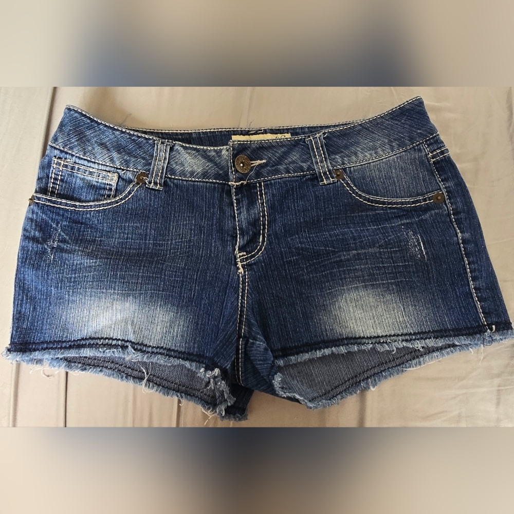 Paris Blues Distressed Blue Jean Shorts